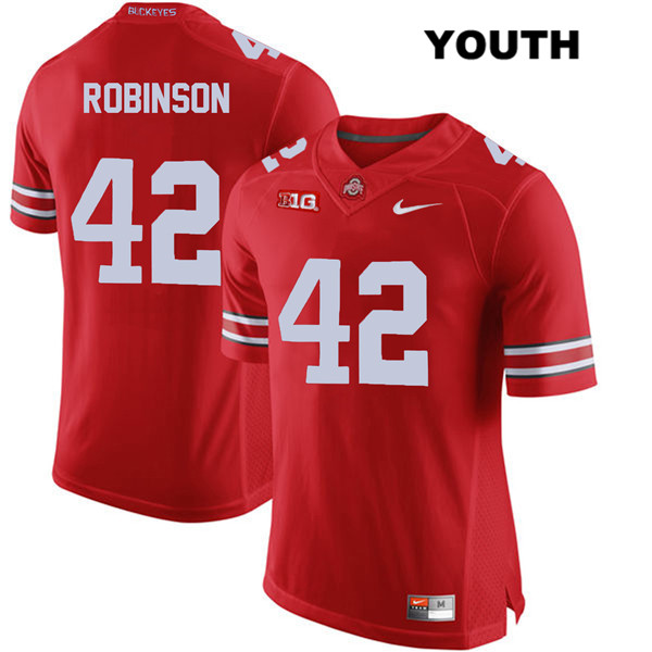 Ohio State Buckeyes Youth Bradley Robinson #42 Red Authentic Nike College NCAA Stitched Football Jersey YL19H71VH